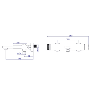 Смеситель для ванны AV Engineering AVBON3-BW0 серия BON D35