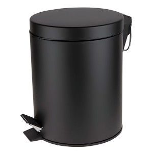 Ведро для мусора Perfecto Linea 22-202105 с педалью сталь черное 5 л