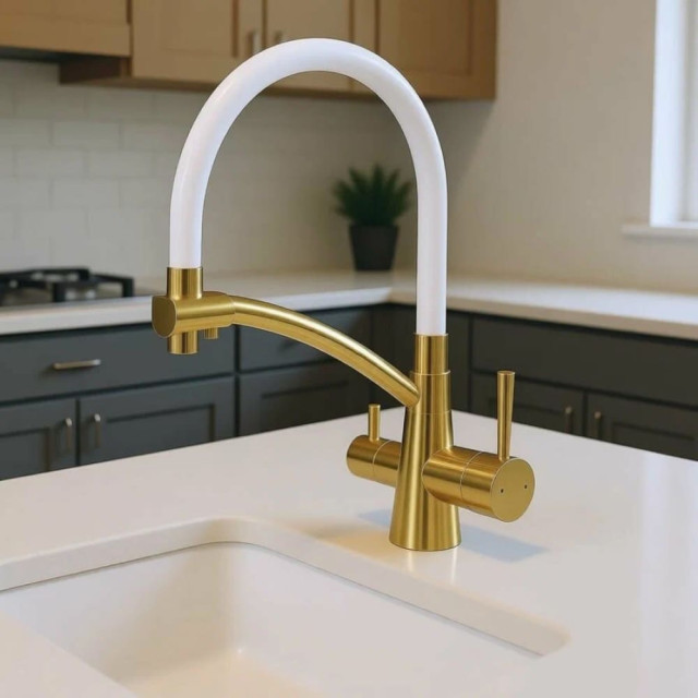 Смеситель для кухни AV Engineering AVLUX4-A49GLW серия LUX D35