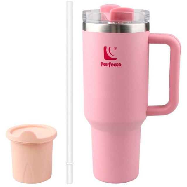 Термокружка Perfecto Linea Styley honey peach 27-120013 c трубочкой нержавеющая сталь 1180 мл