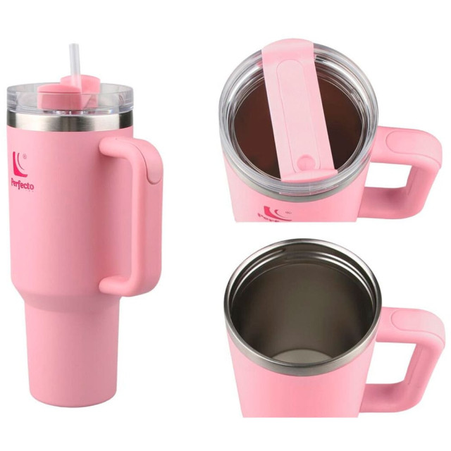 Термокружка Perfecto Linea Styley honey peach 27-120013 c трубочкой нержавеющая сталь 1180 мл