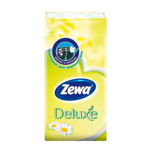 Платки носовые Zewa Deluxe Camomile Comfort 3-слойные с тиснением белые ароматизированные