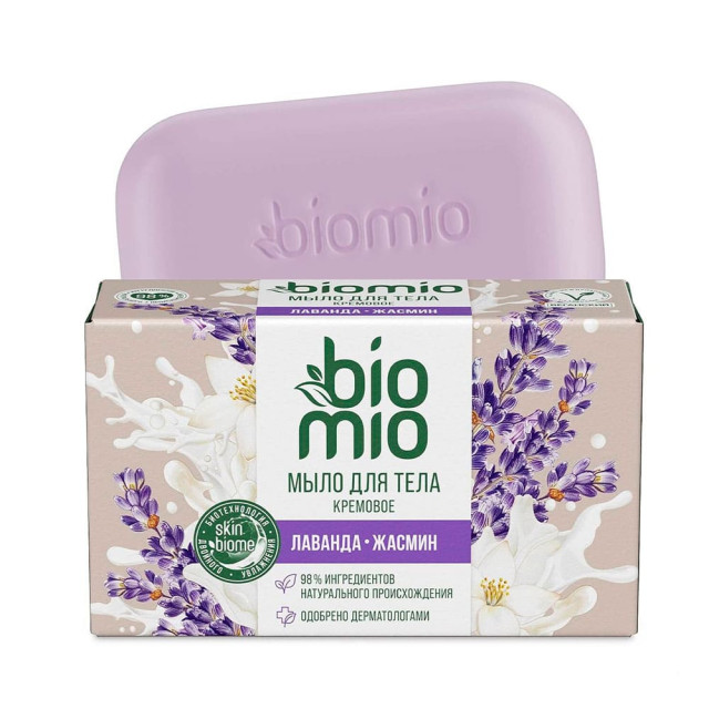 Мыло для тела BioMio Body Cream Bar Soap кремовое с эфирными маслами лаванды и жасмина 140 г