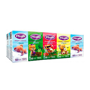 Платочки бумажные Plushe Classic Standart 2 слоя 10 листов