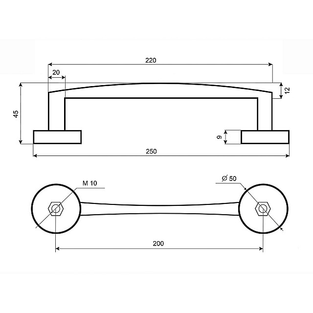 Ручка-скоба Manzzaro Ovale SN