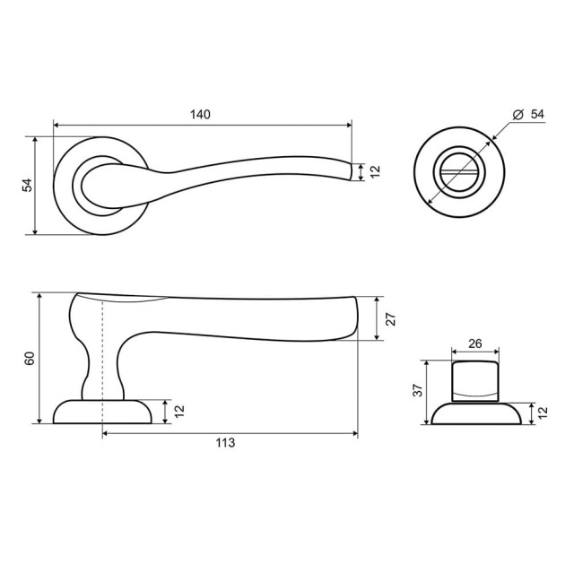 Комплект для двери Фабрика Замков FZ SET 12L 170 BK Coffee