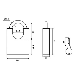 Замок навесной Palladium 507F-60