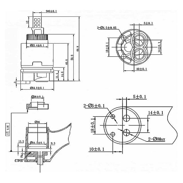 Картридж D35 AV Engineering AVSSS-090S для смесителя тип C-S