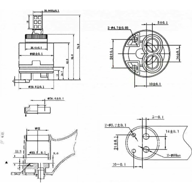 Картридж D40 AV Engineering AVSSS-091для смесителя тип C Картридж D40 AV Engineering AVSSS-091для смесителя тип C