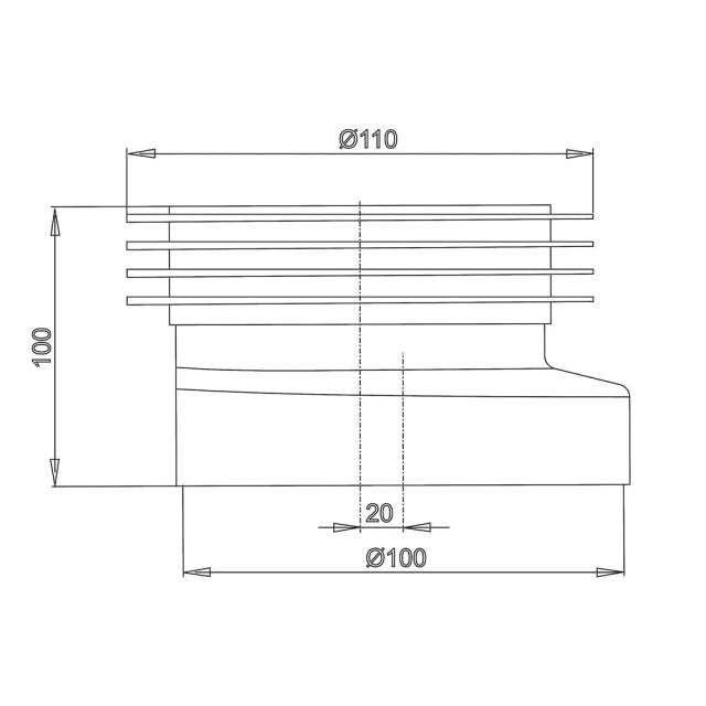 Манжета для унитаза AlcaPlast A990 эксцентрическая