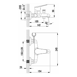 Смеситель Lemark Partner LM6552C для ванны