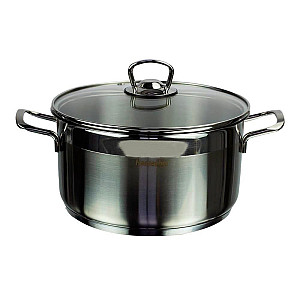 Кастрюля Hascevher Anett ЗТТСЛЛ0422009 со стеклянной крышкой нержавеющая сталь 4.3 л