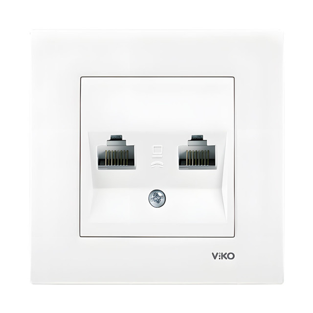 Розетка Viko Karre 90964635 телефонная+компьютерная без рамки белая
