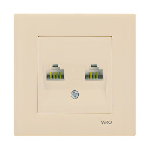 Розетка Viko Karre 90964735 телефонная+компьютерная без рамки кремовая