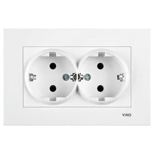 Розетка Viko Karre 90960056 с заземлением 2 гнезда белый