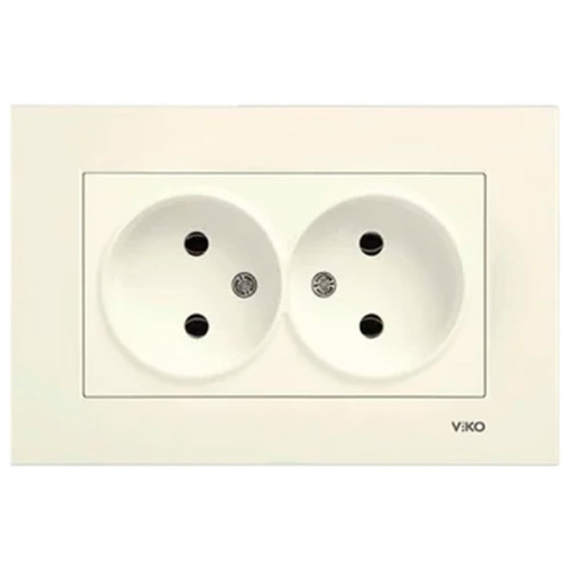 Розетка Viko Karre 90960155 2 гнезда кремовый Розетка Viko Karre 90960155 2 гнезда кремовый