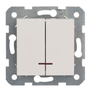 Выключатель Viko Karre 2 клавиши с подсветкой белый