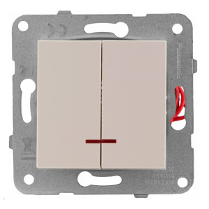 Выключатель Viko Karre 90963750 2 клавиши с подсветкой кремовый