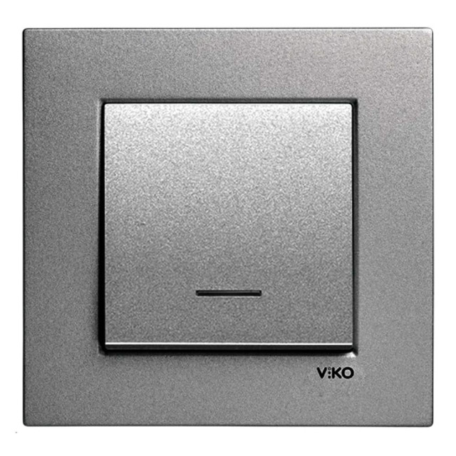 Выключатель Viko Novella 92105419 1 клавиша с подсветкой дымчатый