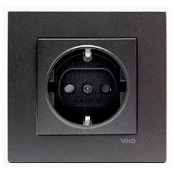 Розетка Viko Novella 92105442 1 гнездо с заземлением дымчатый
