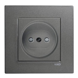 Розетка Viko Novella 92105443 1 гнездо дымчатый