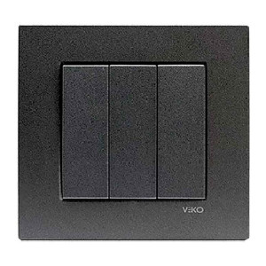Выключатель Viko Novella 92105468 3 клавиши дымчатый