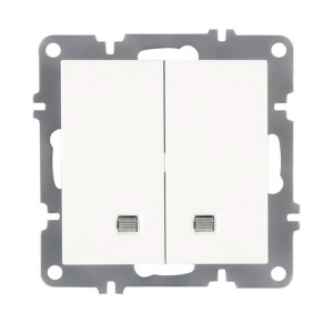 Выключатель Arvia Electric 50 01 1000 203 2 клавиши с подсветкой белый