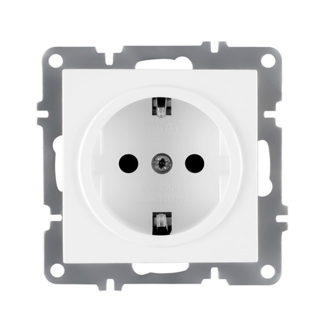 Розетка Arvia Electric Karen 50 01 1000 217 с заземлением белая