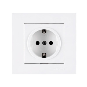 Розетка Arvia Electric Karen 50 01 1000 217 с заземлением белая