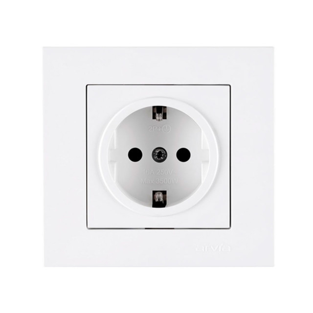Розетка Arvia Electric Karen 50 01 1000 217 с заземлением белая