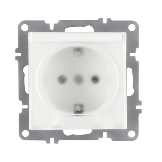 Розетка Arvia Electric Karen 50 01 1000 218 с заземлением с крышкой белая