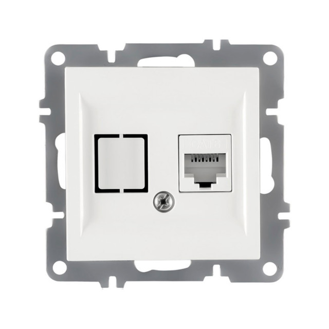 Розетка компьютерная Arvia Electric Karen 50 01 1000 247 белая механизм