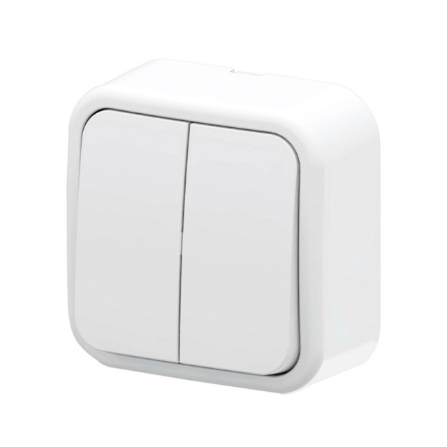 Выключатель Arvia Electric 25 01 1000 202 2 клавиши наружный белый