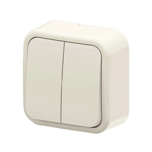 Выключатель Arvia Electric 25 02 1000 202 2 клавиши наружный кремовый