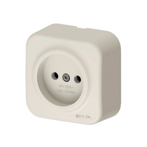 Розетка Arvia Electric 25 02 1000 215 без заземления наружная кремовая