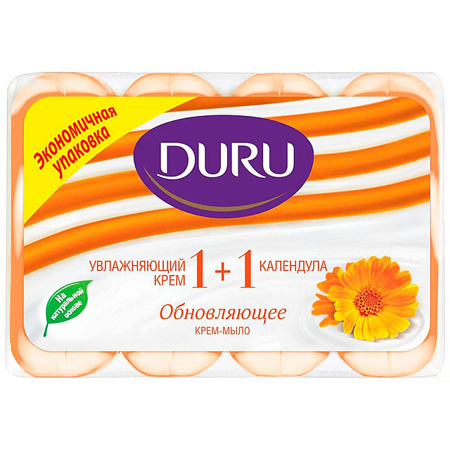 Мыло Duru 1+1 увлажняющий крем & календула 4*80 г