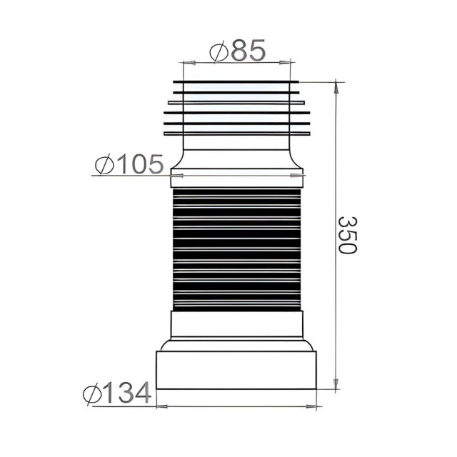 Удлинитель гибкий для унитаза AV Engineering AVE129350 армированный 350 мм