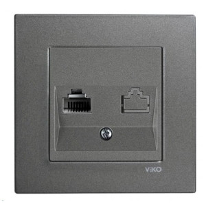 Розетка компьютерная Viko Novella 92105432 1 гнездо дымчатый