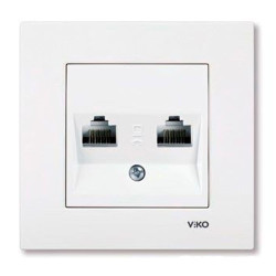 Розетка компьютерная Viko Karre 90967034 2 гнезда белый