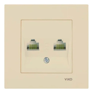 Розетка компьютерная Viko Karre 90967234 2 гнезда кремовый