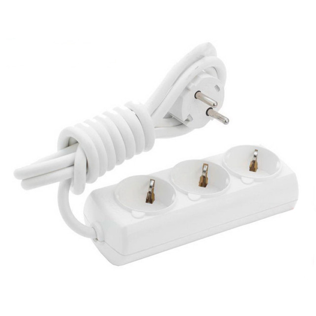 Удлинитель Borsan BR-1553-315 3 гнезда с заземлением белый 3 м