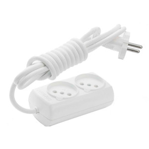 Удлинитель Borsan BR-1542-3 2 гнезда без заземления белый 3 м