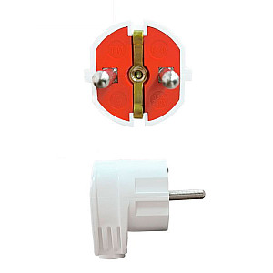 Вилка угловая AY-KA 77 112 00 с заземлением белая