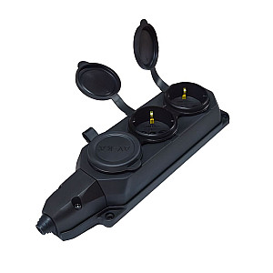 Колодка AY-KA 55 300 00 3 гнезда каучуковая черная