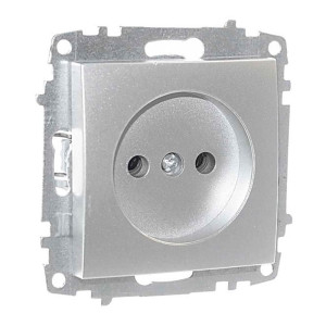 Розетка EL-BI Zena-Vega 609-011000-215 1 гнездо без заземления серебро