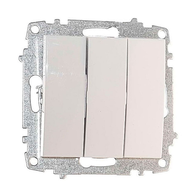Выключатель EL-BI Zena-Vega 609-015600-254 3 клавиши белоснежный