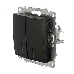 Выключатель EL-BI Zena-Vega 609-014800-203 2 клавиши с подсветкой вантаблэк