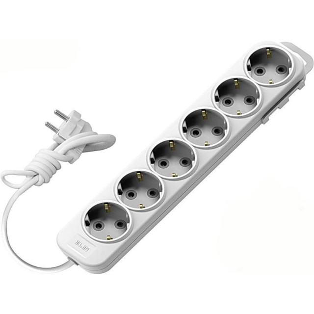 Удлинитель EL-BI Myra 527-010203-621 6 гнезд c заземлением белый 3 м