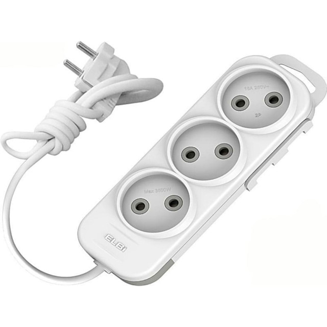 Удлинитель EL-BI Myra 527-110203-360 3 гнезда без заземления белый 3 м