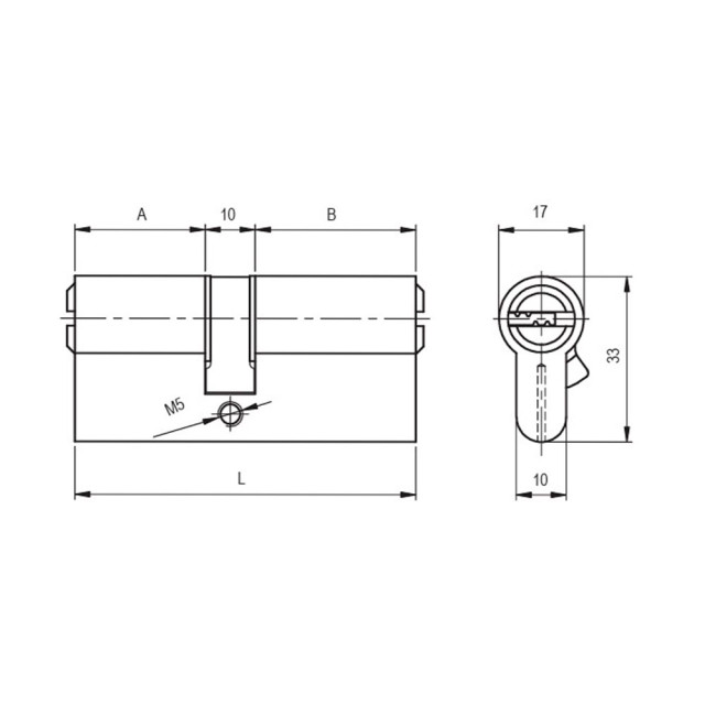 Цилиндровый механизм Kale Kilit 164 BN 100 40+10+50